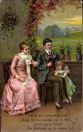 Künstler Litho Kämmerer, Rob., Mein Himmel auf der Erde, Vater, Mutter, Kind