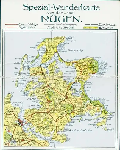 Klapp Landkarten Ak Insel Rügen, Spezial-Wanderkarte