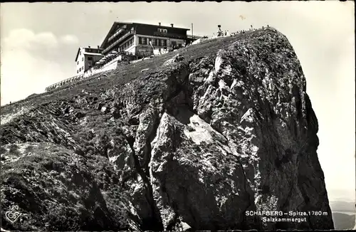 Ak Schafberg im Salzkammergut in Salzburg, Bergspitze, Hütte