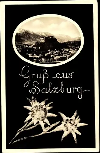 Ak Salzburg in Österreich, Blick über den Ort, Edelweiss