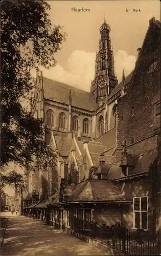 Ak Haarlem Nordholland Niederlande, Gr. Kirche
