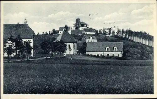 Ak Komáří hůrka Mückentürmchen Osterzgebirge Reg. Aussig, Bergwirtschaft