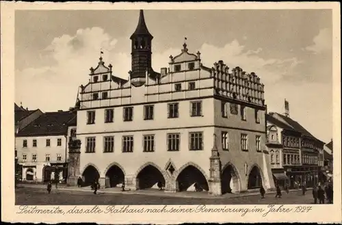 Ak Litoměřice Leitmeritz Region Aussig, das alte Rathaus nach seiner Renovierung im Jahr 1927