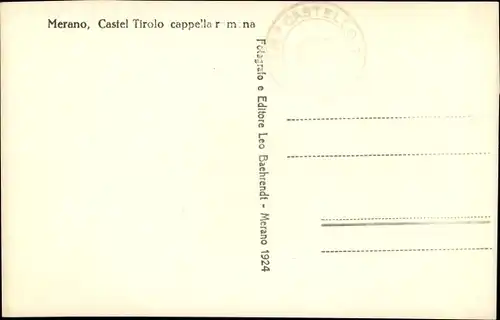 Ak Meran Merano Südtirol, Castel Tirolo, cappella romana