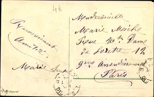 Präge Ak Veilchen in der Blumenvase, Kitsch