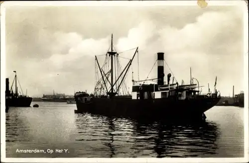 Ak Amsterdam Nordholland Niederlande, Op Het Y, Dampfer