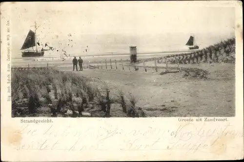 Ak Zandvoort Nordholland Niederlande, Strandpartie