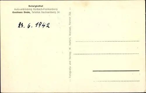 Ak Dalwigksthal Lichtenfels Hessen, Panorama vom Ort, Gasthaus Emde, Haus Hohenkampf, Gutshof Kampf