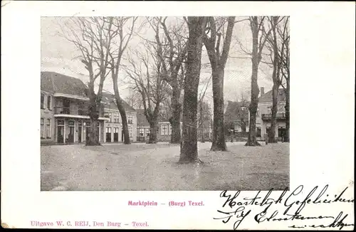 Ak Den Burg Texel Nordholland Niederlande, Marktplein