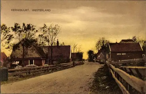 Ak Westerland Wieringen Nordholland, Kerkebuurt