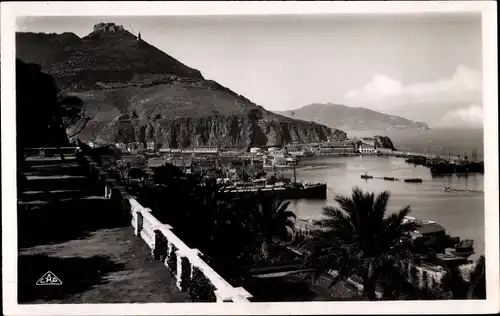 Ak Oran Algerien, Promenade de Létang und der Hafen