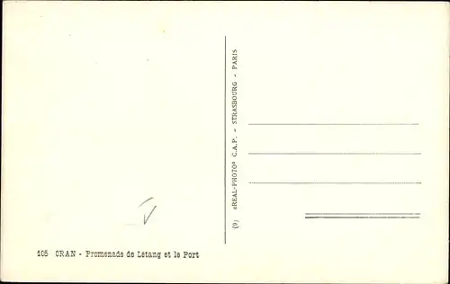 Ak Oran Algerien, Promenade de Létang und der Hafen