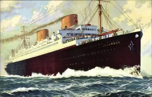 Ak Doppelschrauben-Schnelldampfer Columbus, Norddeutscher Lloyd, NDL