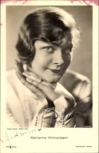 Ak Schauspielerin Marianne Winkelstern, Portrait, Autogramm