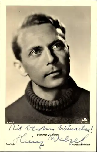 Ak Schauspieler Heinz Welzel, Portrait, Autogramm