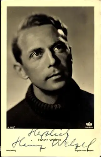 Ak Schauspieler Heinz Welzel, Portrait, Autogramm