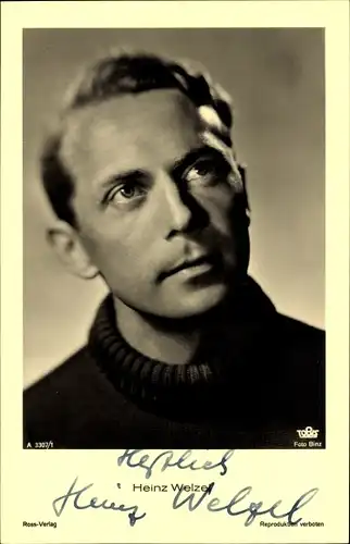 Ak Schauspieler Heinz Welzel, Portrait, Autogramm