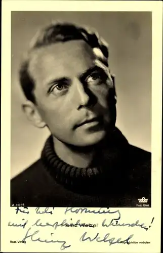 Ak Schauspieler Heinz Welzel, Portrait, Autogramm