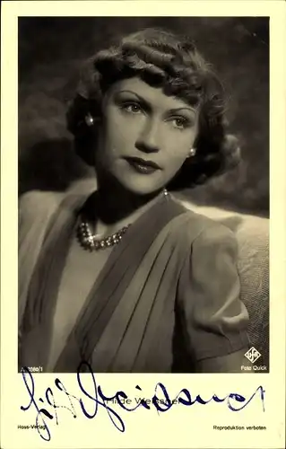 Ak Schauspielerin Hilde Weissner, Portrait, Autogramm
