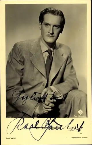 Ak Schauspieler Karl Schönböck, Portrait, Autogramm