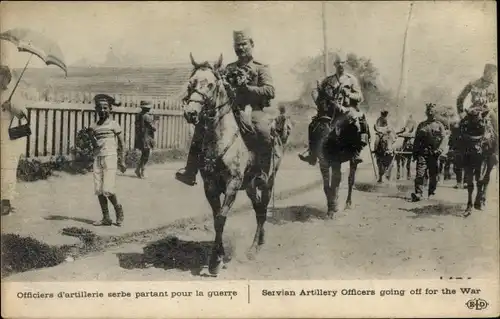 Ak Serbische Offiziere der Artillerie, I WK