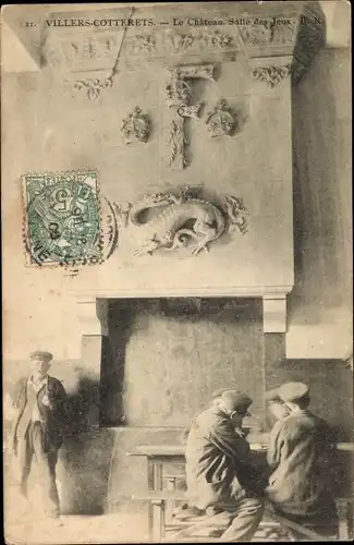 Ak Villers Cotterêts Aisne, Schloss, Spielzimmer