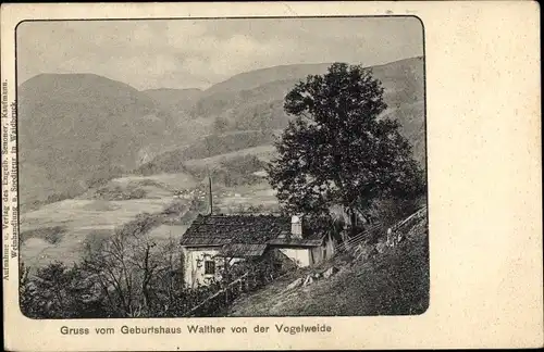 Ak Lajen Laion Südtirol, Vogelweiderhof, Geburtshaus Walther von der Vogelweide