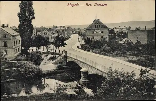 Ak Mügeln Heidenau in Sachsen, Teilansicht, Brücke