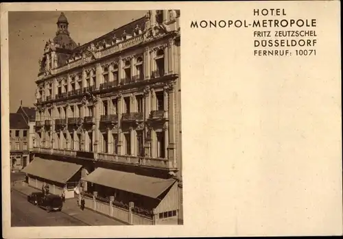 Ak Düsseldorf am Rhein, Hotel Monopol-Metropole