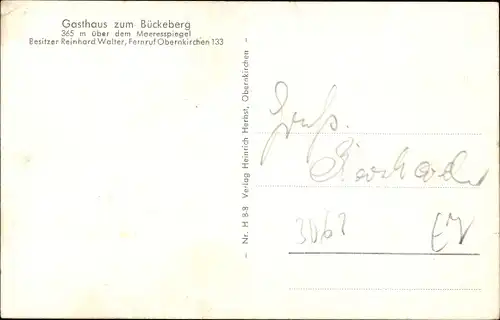 Ak Obernkirchen im Kreis Schaumburg, Gasthaus zum Bückeberg, Bes. Reinhard Walter