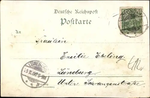 Litho Göttingen in Niedersachsen, Rathaus, Bismarckturm, Theater, Stadtpark