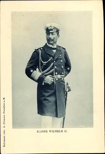 Ak Kaiser Wilhelm II., Als Admiral, Uniform, Säbel, Schirmmütze, Standportrait