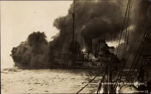Ak Deutsches Kriegsschiff, SMS Seydlitz nach der Skagerrakschlacht, I WK
