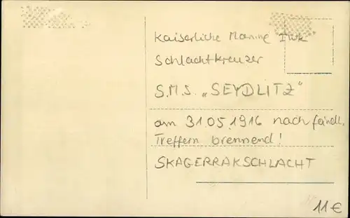 Ak Deutsches Kriegsschiff, SMS Seydlitz nach der Skagerrakschlacht, I WK