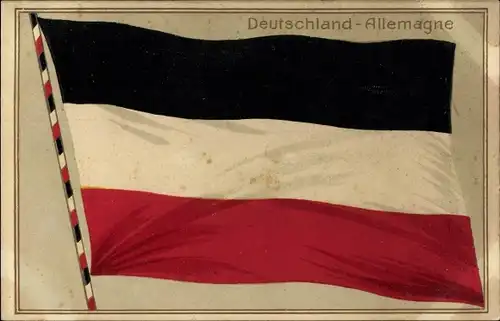 Präge Litho Deutschland, Allemagne, Schwarz weiß rote Fahne