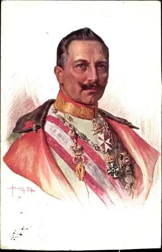 Künstler Ak Kaiser Wilhelm II., Portrait, Kuk Kriegsfürsorge