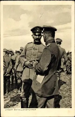 Ak Unser Bataillonsführer, Heerführer, Deutsche Soldaten, Kaiserzeit, I. WK