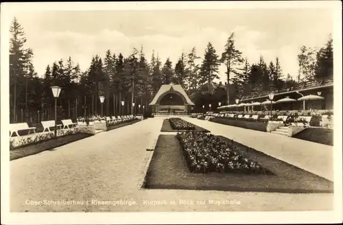 Ak Szklarska Poręba Schreiberhau Riesengebirge Schlesien, Kurpark, Musikhalle