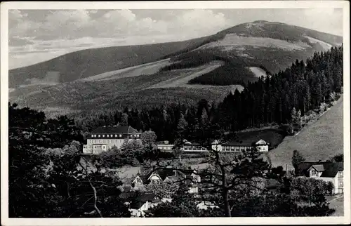 Ak Karpacz Górny Brückenberg Krummhübel Riesengebirge Schlesien, Totalansicht