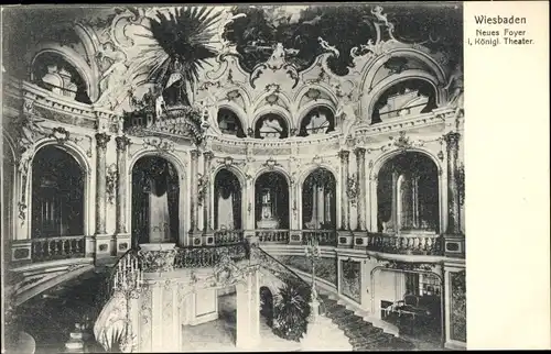 Ak Wiesbaden in Hessen, Königliches Theater, Neues Foyer