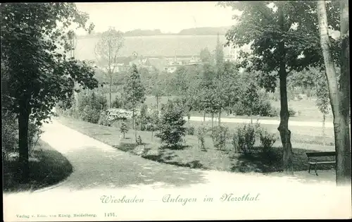 Ak Wiesbaden in Hessen, Nerothal-Anlagen