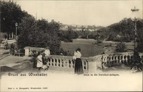 Ak Wiesbaden Hessen, Nerothal-Anlagen