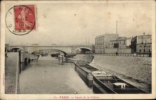 Ak Paris XIX La Villette, Kanal