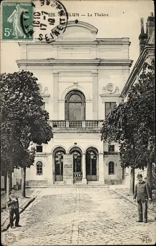 Ak Melun Seine et Marne, Theater