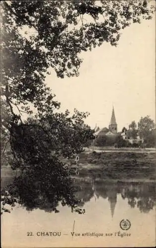 Ak Chatou Yvelines, Künstlerische Sicht auf die Kirche