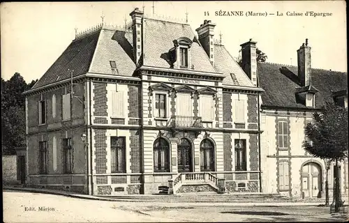 Ak Sézanne Marne, Caisse d’Epargne