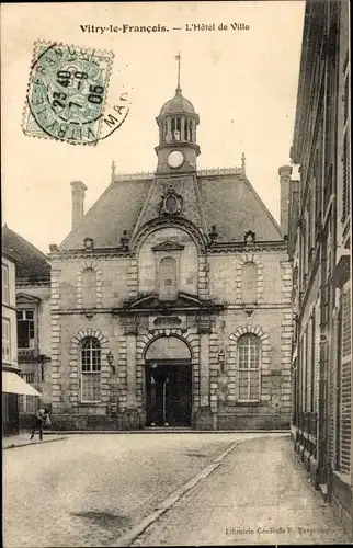 Ak Vitry le François Marne, Rathaus