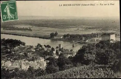Ak La Roche Guyon Val d’Oise, Brücke, Panorama