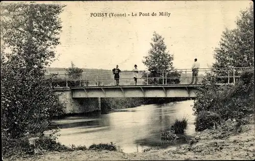 Ak Foissy Yonne, Le Pont de Milly