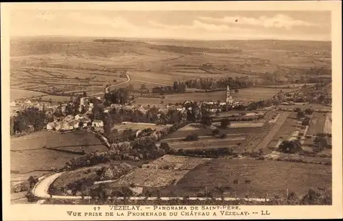 Ak Saint Père sous Vézelay Yonne, Vue prise de la Promenade du Chateau